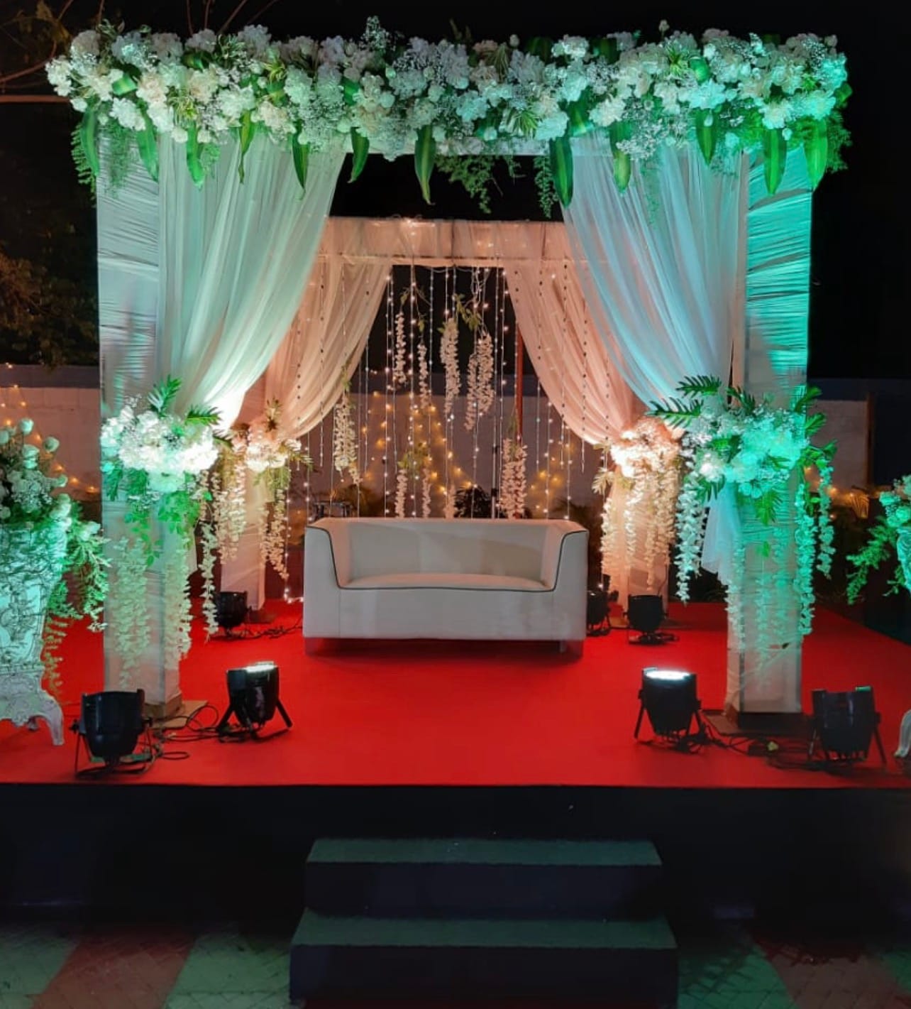 White Floral Stage